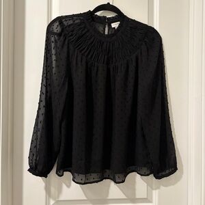 J. Crew Black Textured Blouse